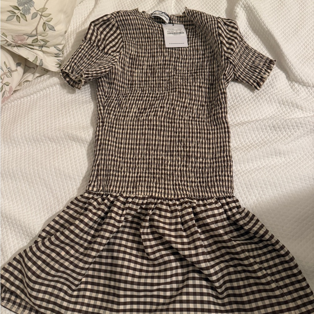 Princess Polly Brown and White Checkered Dress